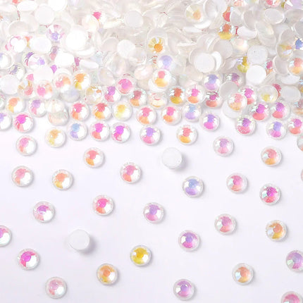 SS6-SS30 Mocha Shimmer White Glass Flatback Non-hotfix Rhinestones