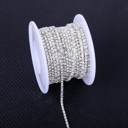 The Stardust Pearl Stream – Premium Silver Base Glass Rhinestone & ABS Pearl Cup Chain Trim
