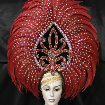 The Stardust Wings of Radiance – Deluxe Feathered Samba & Carnival Crown