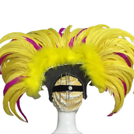 Feather headdress samba costume carnival halloween party bar performance hat makeup dance wings parade