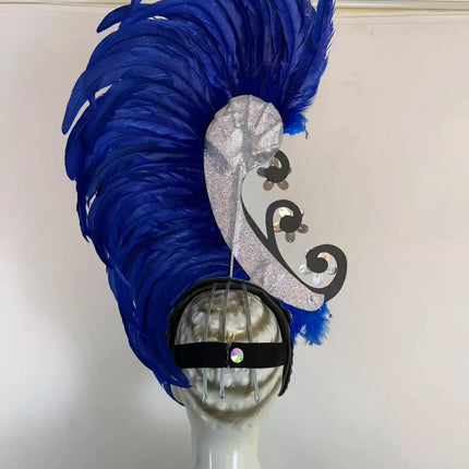 The Stardust Royal Plume – Feathered Carnival & Cabaret Stage Headdress