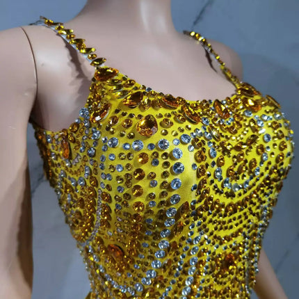 The Stardust Festival Fringe Bodysuit – Luxury Rhinestone Tassel Showgirl Costume