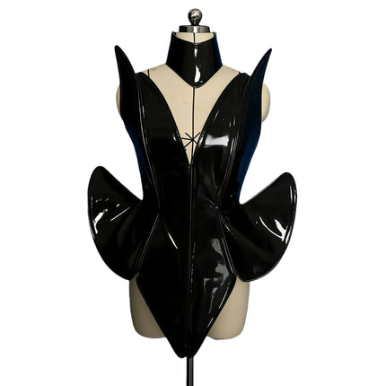 Laser Stage Costume Nightclub DJ Singer Future Technology Performance Clothes Leather Irregular Bodysuit Dress Show Rave Outfits