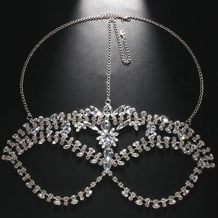 Exaggerated Rhinestone Masquerade Jewelry Face Mask