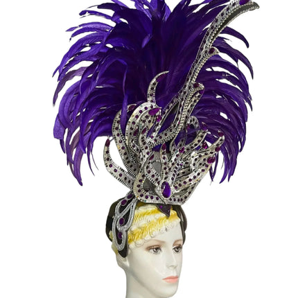 The Stardust Zenith – Premium Feathered Carnival & Samba Crown Headdress