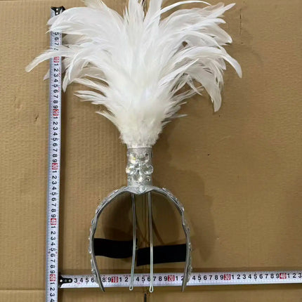 The Stardust Empress – Deluxe Feathered Samba & Carnival Crown
