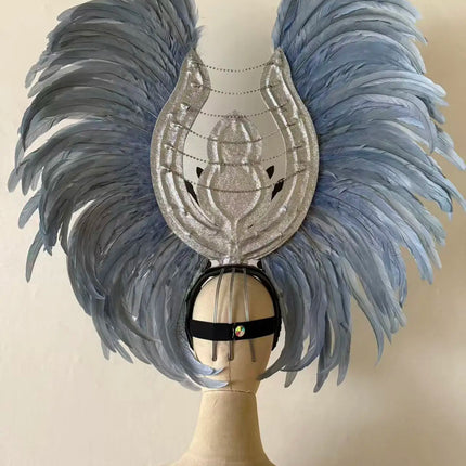 The Stardust Aurora Feather Headdress – Light Purple Cabaret & Carnival Crown