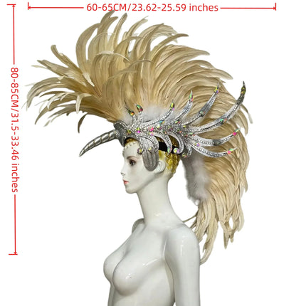 The Stardust Dynasty – Majestic Velvet & Feather Samba Masquerade Crown