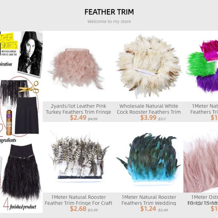 Fluffy Marabou Turkey Feather Boa (2 Meters)