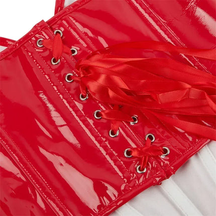 Shiny PVC PU Leather Bustier Corset Crop Top Body Shaper Vest