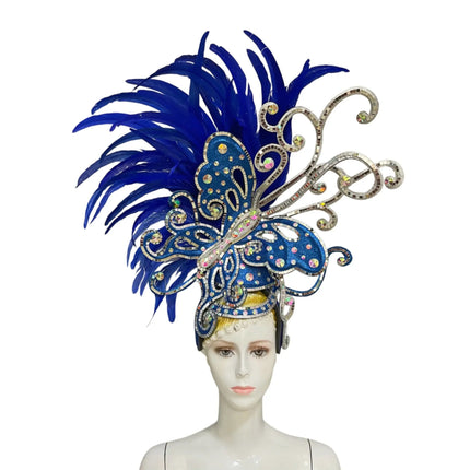 The Stardust Dionysia – Elegant Feathered Samba Carnival & Masquerade Headdress