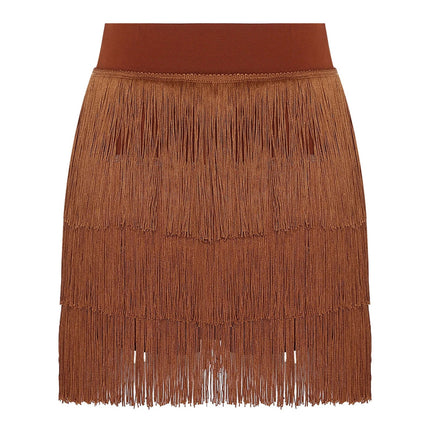 The Stardust Havana Fringe Skirt – High-Waist Tiered Tassel Performance Skirt