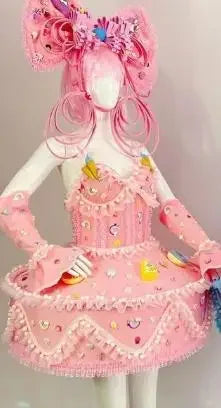 Sweet Bow Cake Dress & Parade Performance Costume Set