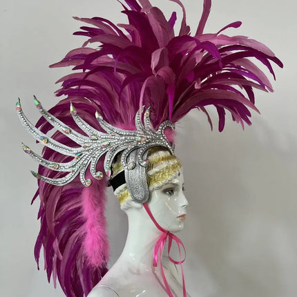 The Stardust Dynasty – Majestic Velvet & Feather Samba Masquerade Crown