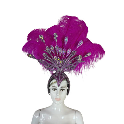 The Stardust Dionysia – Rose Red Feather Carnival & Masque Ball Headdress