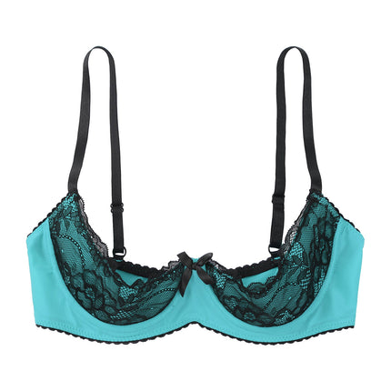 Lace Underwire Half-Cup Balconette Bra