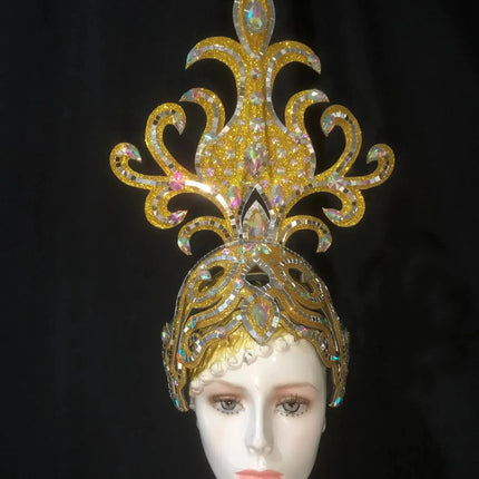 The Stardust Wings of Radiance – Deluxe Feathered Samba & Carnival Crown