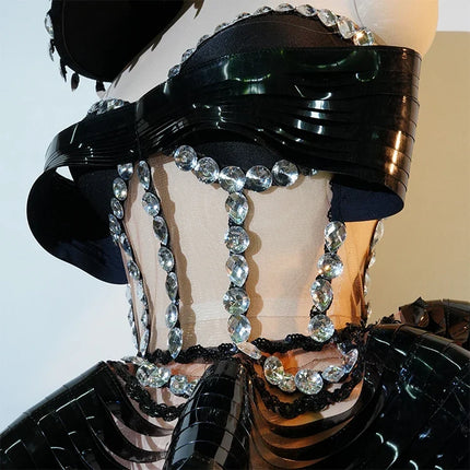 The Stardust Midnight Cabaret Cage Set – Luxury Rhinestone Showgirl Costume