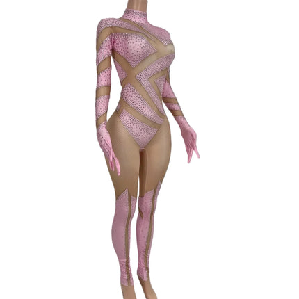 Crystal Illusion Rhinestone Bodysuit