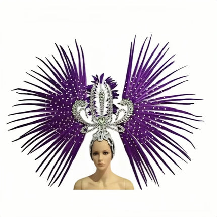 The Stardust Tropicana Samba Crown – Feather & Rhinestone Stage Headdress
