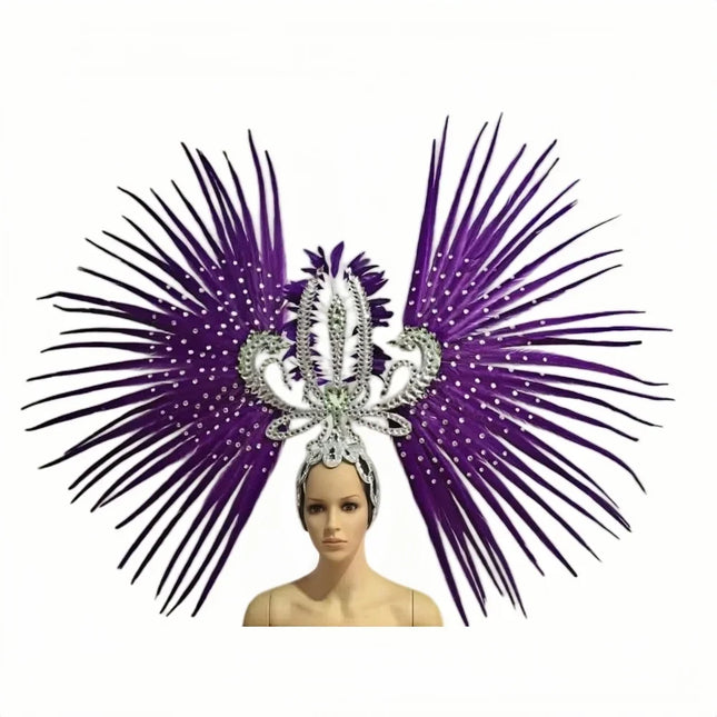 The Stardust Tropicana Samba Crown – Feather & Rhinestone Stage Headdress