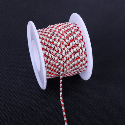 The Stardust Pearl Stream – Premium Silver Base Glass Rhinestone & ABS Pearl Cup Chain Trim