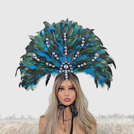 Carnival-Themed Artificial Feather Headdress & Cosplay Crown Prop