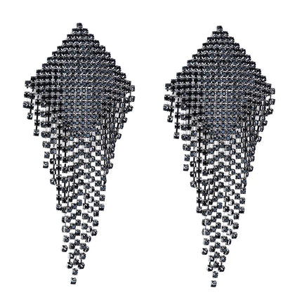 Sparkly Rhinestone Tassel Reusable Nipple Pasties Self-Adhesive Breast Covers