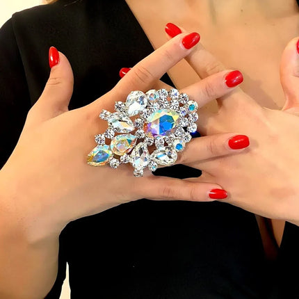 Exaggerated Rhinestone Ring