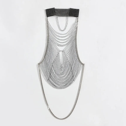 Crystal Chest Chain Body Harness Crop Top & Festival Party Jewelry