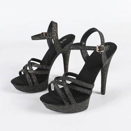 The Stardust Catwalk Stiletto – Luxury Rhinestone Platform Sandals