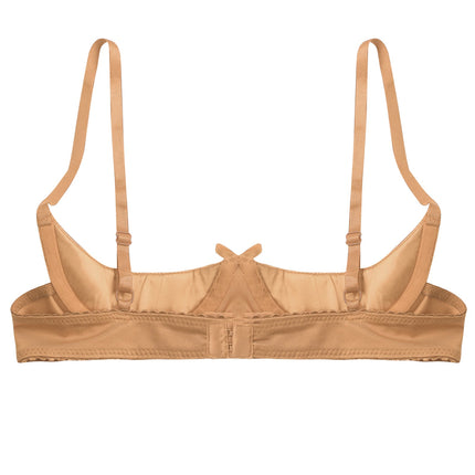Satin Underwire Half-Cup Push-Up Bra