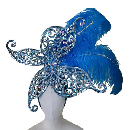 The Stardust Zenith – Premium Feathered Carnival & Samba Crown Headdress