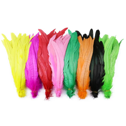 100PCS Natural Rooster Tail Feathers (25-40CM)