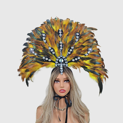 Carnival-Themed Artificial Feather Headdress & Cosplay Crown Prop