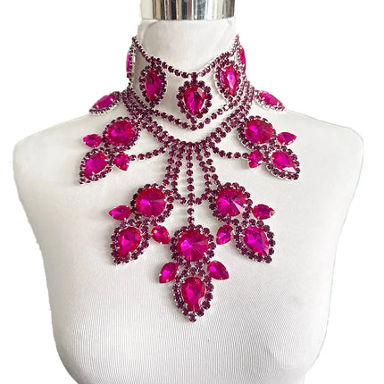 Large Crystal Drop Pendant Necklace
