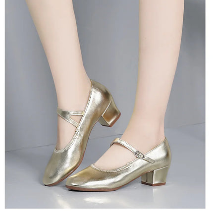 The Stardust Carousel Mary Jane – Classic Low-Heel Dance Pump