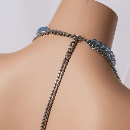 European-Style Openwork Backless Beaded Choker Body Chain
