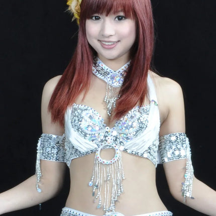 The Stardust Oasis Sirena – Sequined & Beaded Push-Up Belly Dance Bra Top