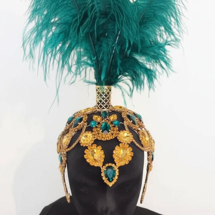 Rhinestone Feather Headdress