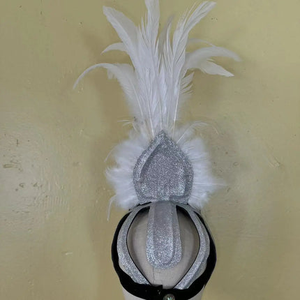 The Stardust Dionysia – Pure White Feather Carnival & Masque Ball Headdress