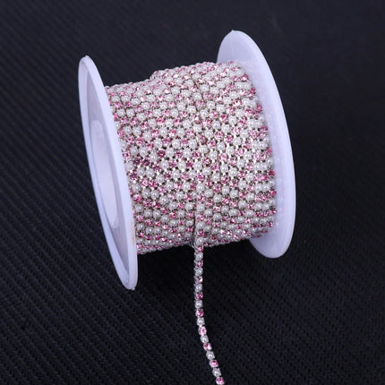 The Stardust Pearl Stream – Premium Silver Base Glass Rhinestone & ABS Pearl Cup Chain Trim