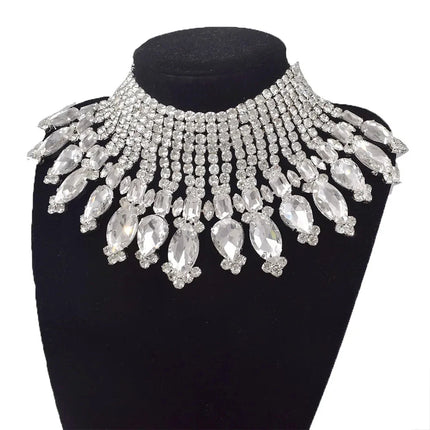 Radiating Statement Rhinestone Crystal Necklace