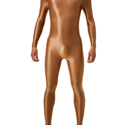 Candy Color Oil Glossy Full-Body Shaping Bodysuit Satin Smooth Leotard