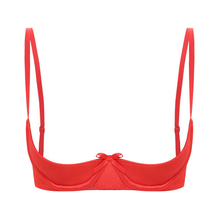 Satin Underwire Half-Cup Push-Up Bra