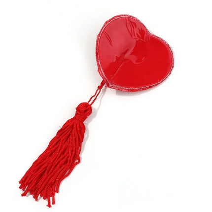 Sparkling Rhinestone Heart Pasties with Swinging Tassels Set