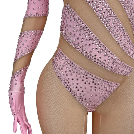 Crystal Illusion Rhinestone Bodysuit