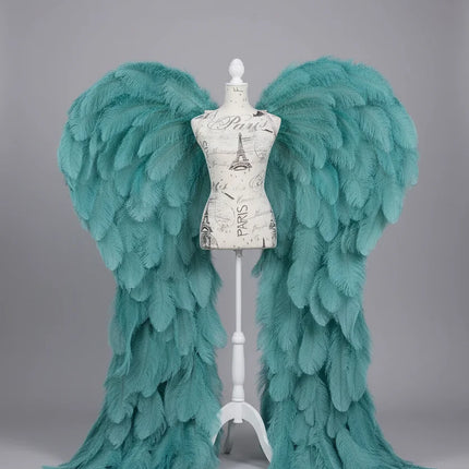The Stardust Empress Royale – Deluxe Ostrich Feather Angel Wings Stage Performance Prop