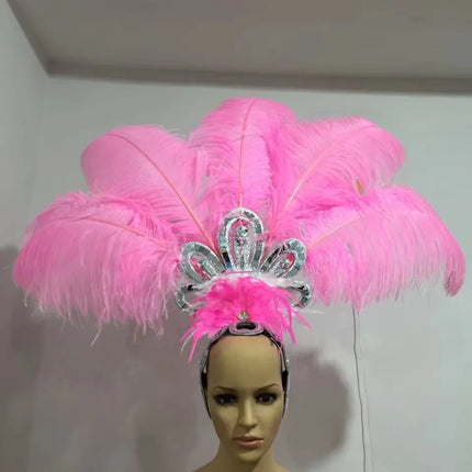 The Stardust Empress – Deluxe Feathered Samba & Carnival Crown