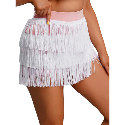 The Stardust Havana Fringe Skirt – High-Waist Tiered Tassel Performance Skirt